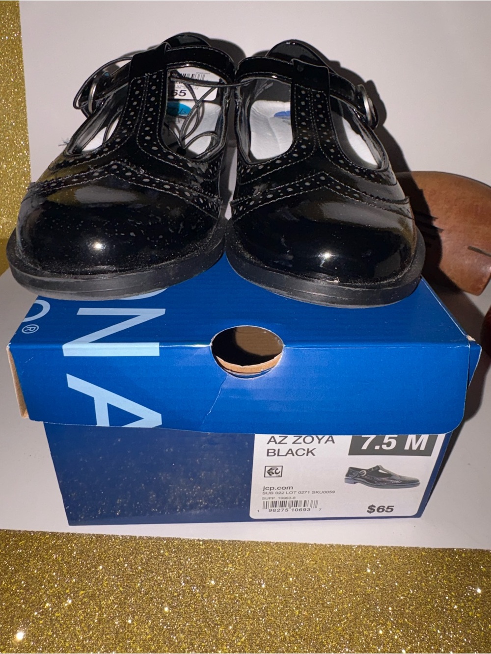 Arizona Jean Company Black Patent Mary Jane Flats